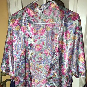 TESORO MULTICOLOR FLORAL PAISLEY NIGHT ROBE MEDIUM